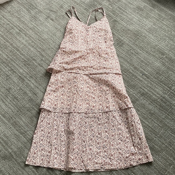 Banana Republic Factory Pink Boehme Tiered Midi Dress - Picture 4 of 7